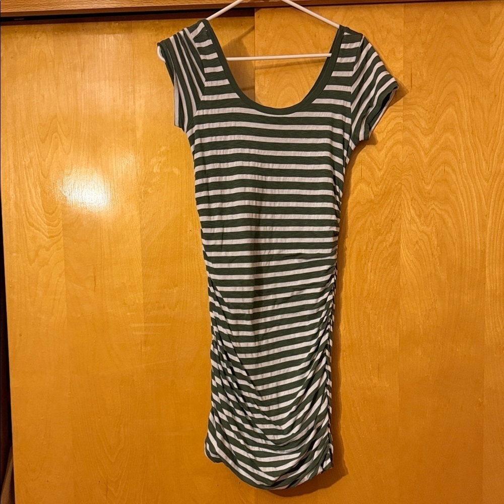 Splendid Olive and White Striped Top